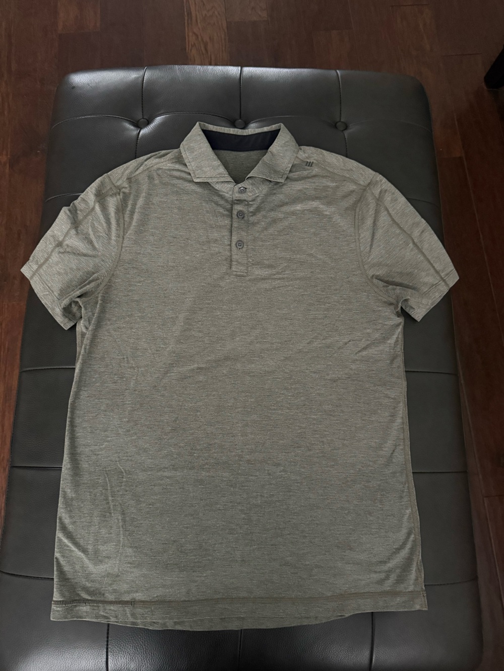 Lululemon Men's Heather Gray Short-Sleeve Polo Shirt